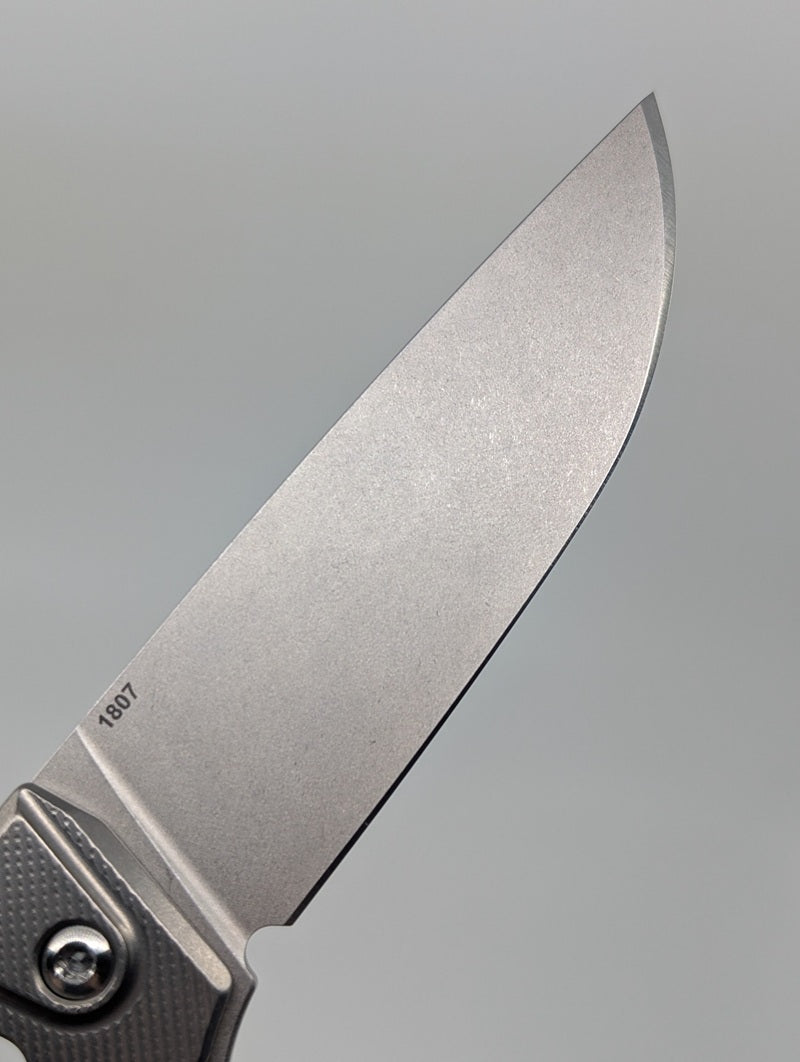 MachineWise Sonora Raw Ti ( S90V | Brass Bolster | Skeleton Experimental Integral Buttonlock Folding Knife #1807 *BLEM*