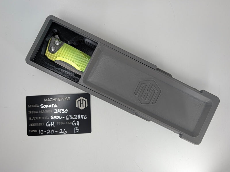 MachineWise Sonora Green Ti (S90V | Ti Bolster | Diamonds Handle) Button Lock Folding Knife #2430 *BLEM*