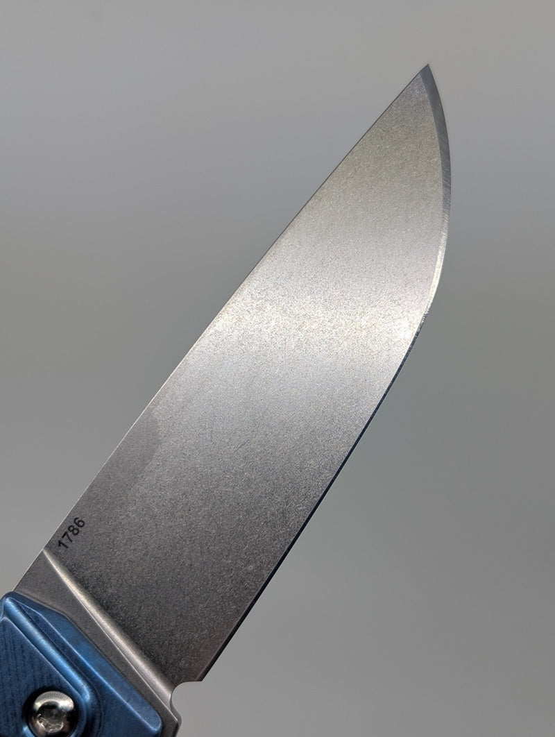 MachineWise Sonora LV Blue ( S90V | Ti Bolster | Sun Ray Handle ) Integral Buttonlock Folding Knife #1786