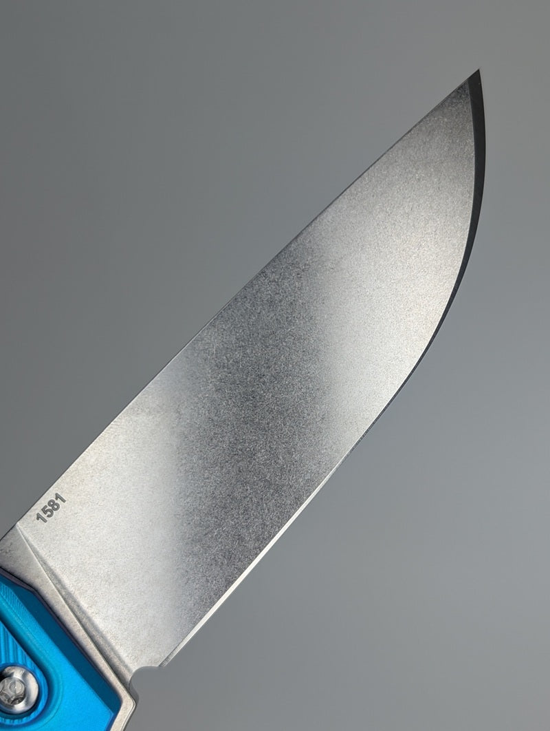 MachineWise Sonora Light Blue (Ti Bolster | Sun Ray Handle) Buttonlock Folding Knife #1581