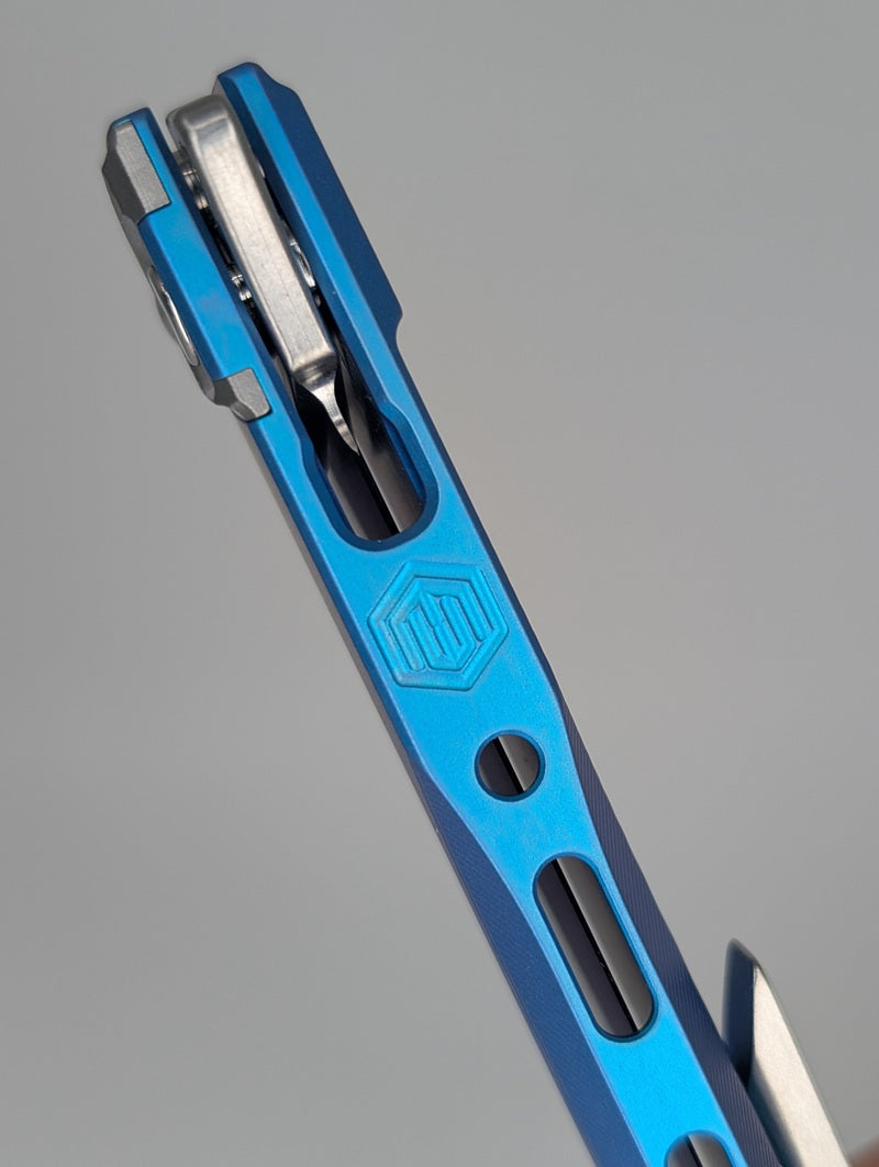 MachineWise Sonora Light Blue (Ti Bolster | Sun Ray Handle) Buttonlock Folding Knife #1581