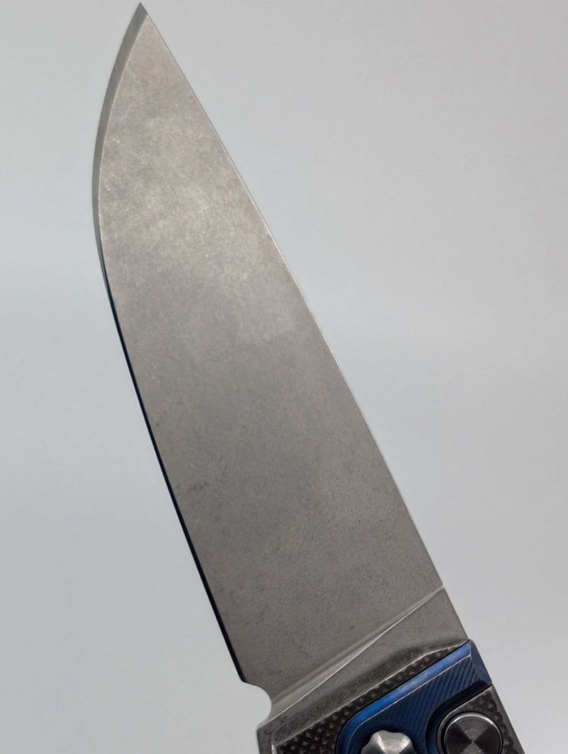 MachineWise Sonora Navy Bronze Distressed (CPM 20CV | Dist. Bronze Ti Bolster | Diamond Handle) Buttonlock Folding Knife 1143 *BLEM*