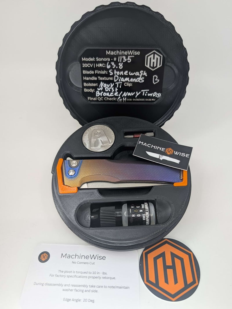 MachineWise Sonora Navy Fade Distress (20CV | Ti Blue Bolster | Diamond Handle) #1135 - Blemished