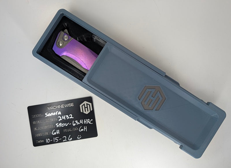 MachineWise Sonora Purple Fade Ti (S90V S-Grind | Ti Bolster | Sunray Handle) Framelock Folding Knife #2432