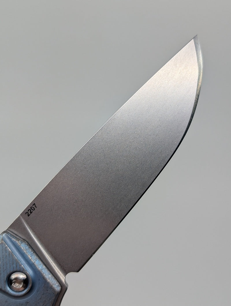 MachineWise Sonora Rainbow Heavy Distress (S90V | Brass Bolster | Smooth Handle) Buttonlock Folding Knife #2207 *BLEM*