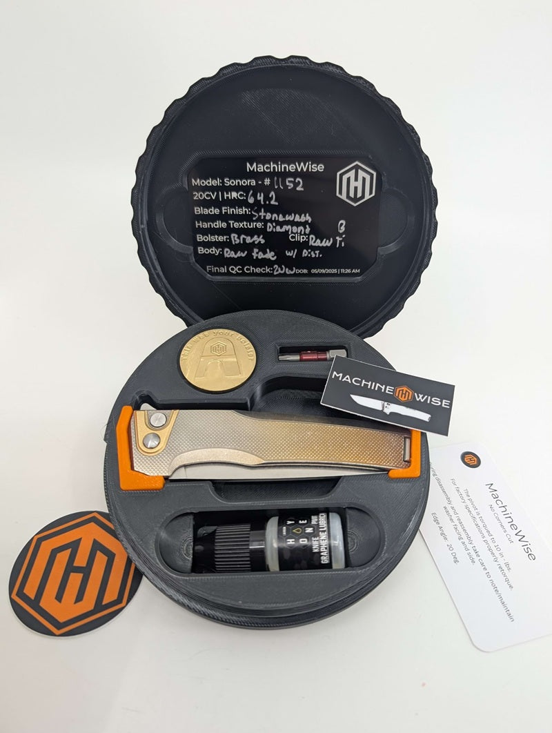 MachineWise Sonora Raw Fade Distress (20CV | Brass Bolster | Diamond Handle) #1152 - Blemished