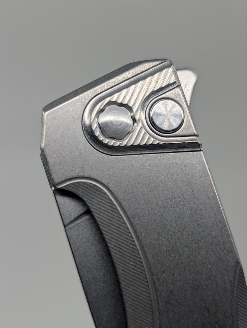 MachineWise Sonora Raw (S90V | Ti Bolster | Smooth Handle) Button Lock Folding Knife #2140 *BLEM*