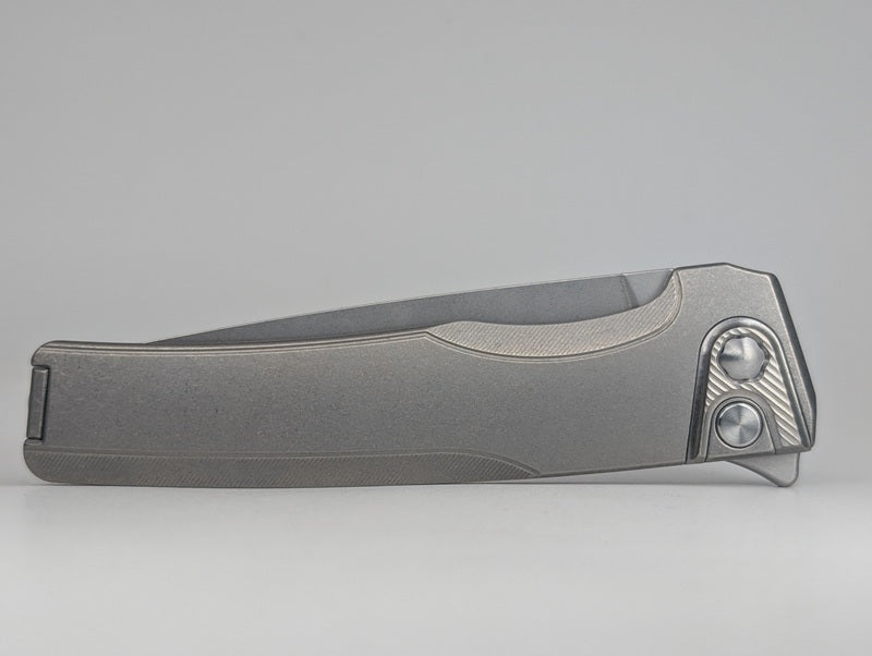 MachineWise Sonora Raw (S90V | Ti Bolster | Smooth Handle) Button Lock Folding Knife #2140 *BLEM*