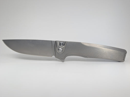MachineWise Sonora Raw (S90V | Ti Bolster | Smooth Handle) Button Lock Folding Knife #2140 *BLEM*