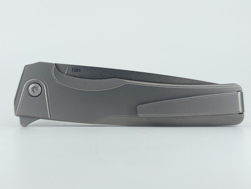 MachineWise Sonora Raw Ti (S90V | Titanium Bolster | Fine-Step Handle) Buttonlock Folding Knife #1281 *Blem*