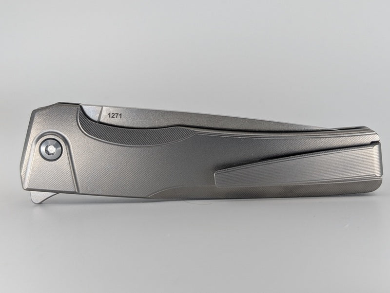 MachineWise Sonora Raw (S90V | Stonewash | Fine Step Handle) Buttonlock Folding Knife #1271 *BLEM*