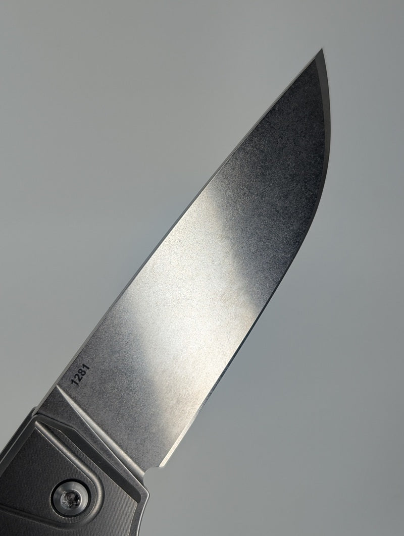 MachineWise Sonora Raw Ti (S90V | Titanium Bolster | Fine-Step Handle) Buttonlock Folding Knife #1281 *Blem*
