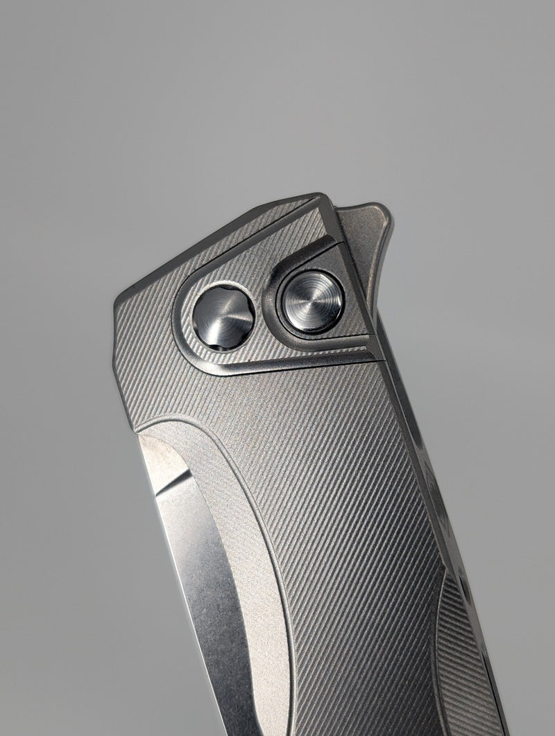 MachineWise Sonora Raw Ti (S90V | Titanium Bolster | Fine-Step Handle) Buttonlock Folding Knife #1283 *Blem*