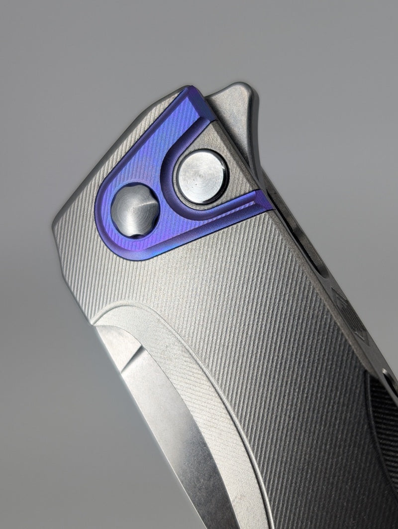 MachineWise Sonora Raw (S90V | Stonewash | Fine Step Handle) Buttonlock Folding Knife #1264 *BLEM*