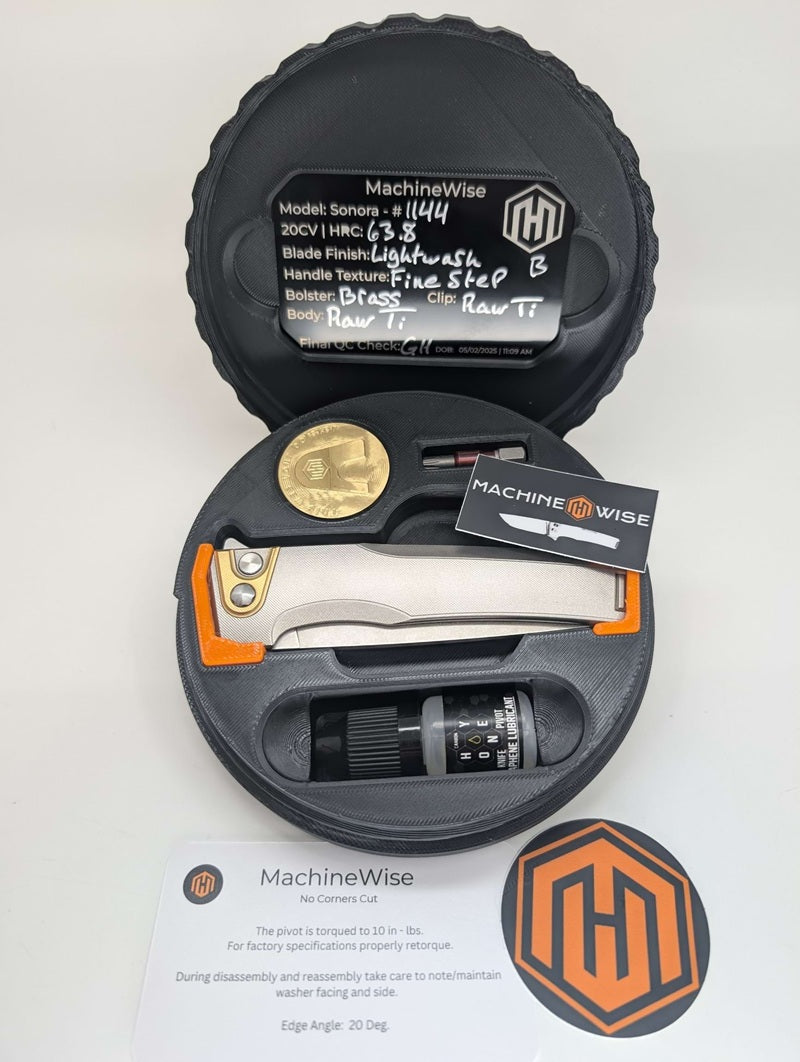 MachineWise Sonora Raw (20CV | Brass Bolster | Fine Step Handle) #1144 - Blemished