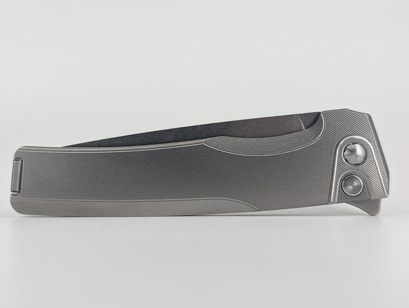 MachineWise Sonora Raw Ti (S90V | Titanium Bolster | Fine-Step Handle) Buttonlock Folding Knife #1281 *Blem*