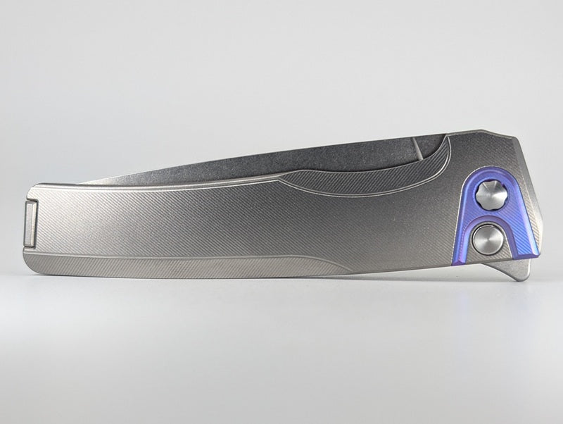 MachineWise Sonora Raw (S90V | Stonewash | Fine Step Handle) Buttonlock Folding Knife #1264 *BLEM*