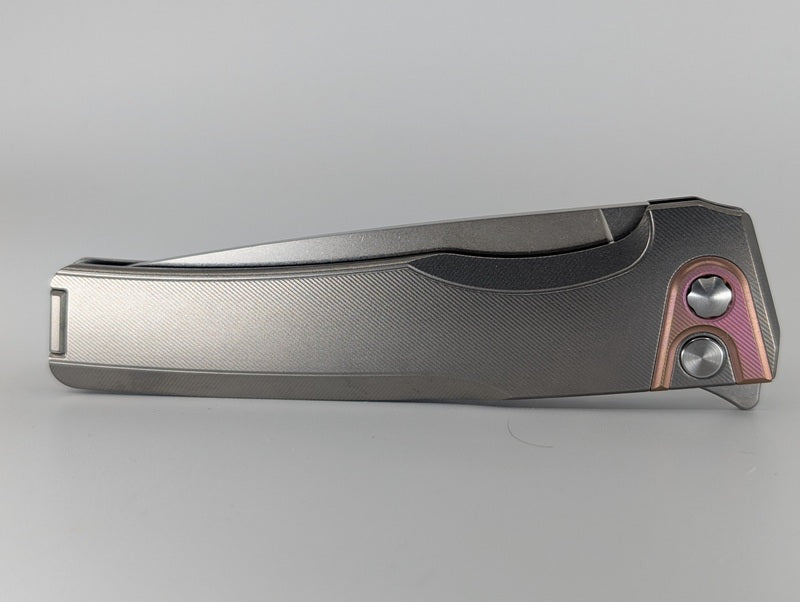 MachineWise Sonora Raw (S90V | Stonewash | Fine Step Handle) Buttonlock Folding Knife #1271 *BLEM*