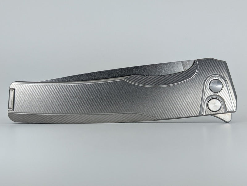 MachineWise Sonora Raw (S90V | Stonewash | Fine Step Handle) Buttonlock Folding Knife #1261 *BLEM*