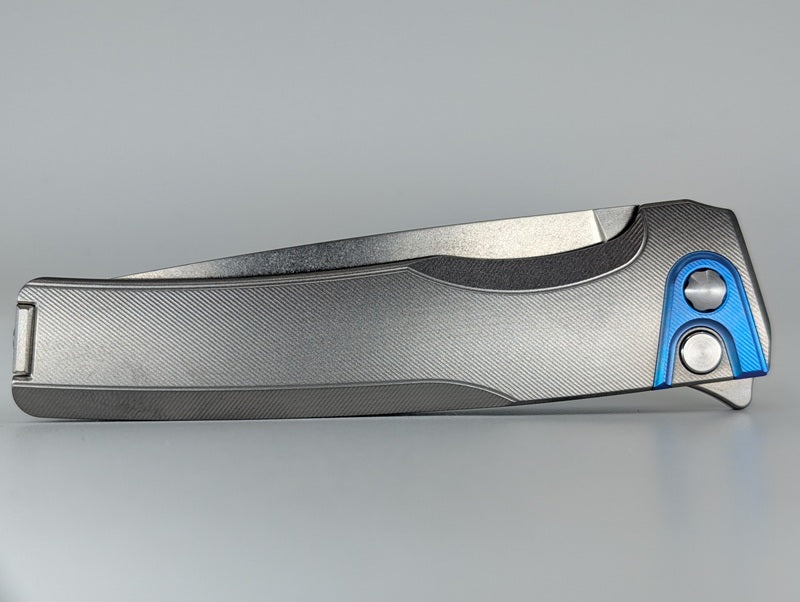 MachineWise Sonora Raw (S90V | Stonewash | Fine Step Handle) Buttonlock Folding Knife #1269 *BLEM*