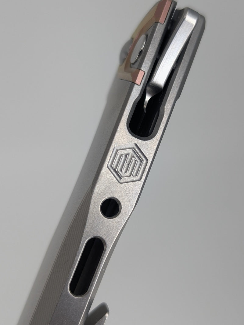 MachineWise Sonora Raw (S90V | Stonewash | Fine Step Handle) Buttonlock Folding Knife #1271 *BLEM*