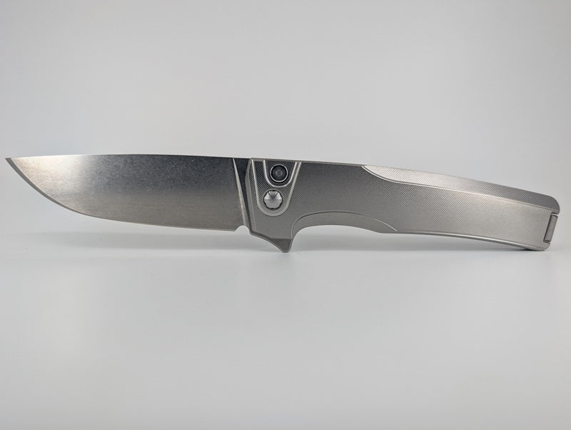 MachineWise Sonora Raw Ti (S90V | Titanium Bolster | Fine-Step Handle) Buttonlock Folding Knife #1281 *Blem*