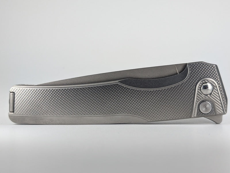 MachineWise Sonora Raw Ti (S90V | Titanium Bolster | Diamond Handle) Buttonlock Folding Knife #1379