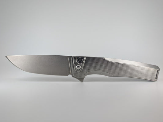 MachineWise Sonora Raw Ti (S90V | Titanium Bolster | Diamond Handle) Buttonlock Folding Knife #1379