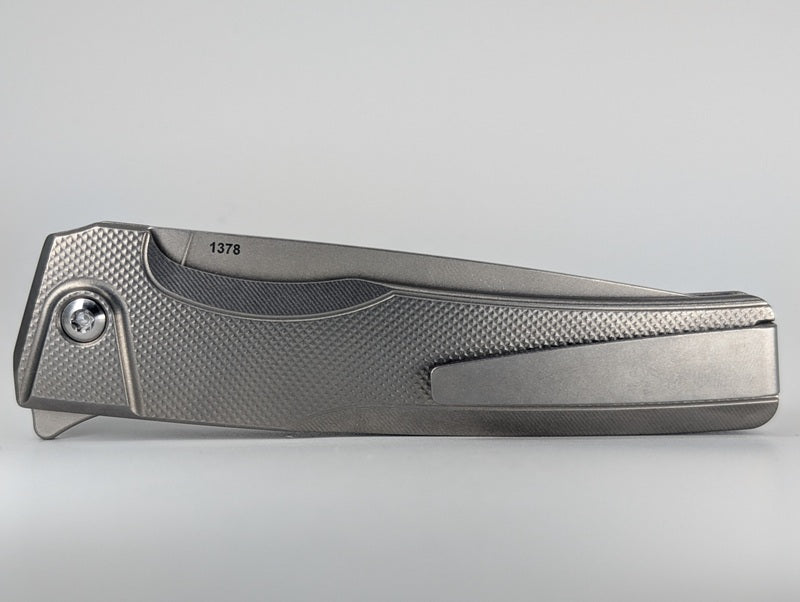 MachineWise Sonora Raw Ti (S90V | Titanium Bolster | Diamond Handle) Buttonlock Folding Knife #1378