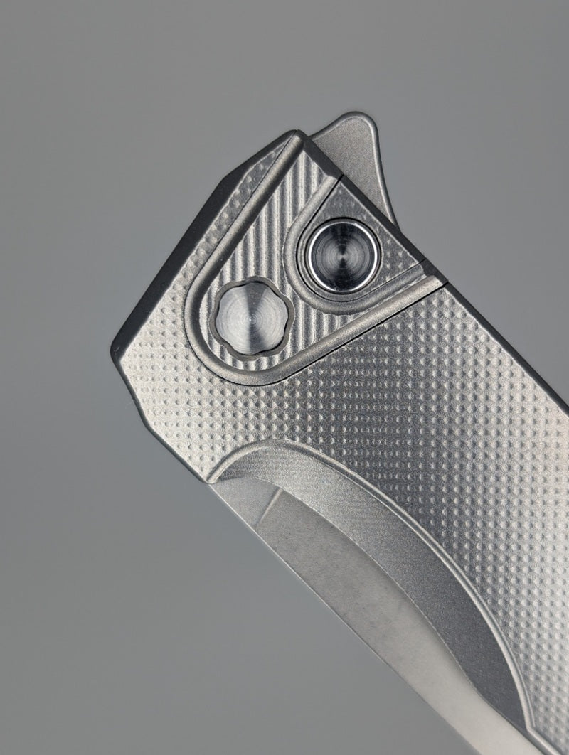 MachineWise Sonora Raw Ti (S90V | Titanium Bolster | Diamond Handle) Buttonlock Folding Knife #1378