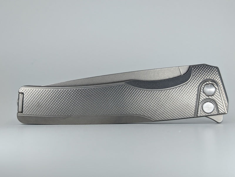 MachineWise Sonora Raw Ti (S90V | Titanium Bolster | Diamond Handle) Buttonlock Folding Knife #1378