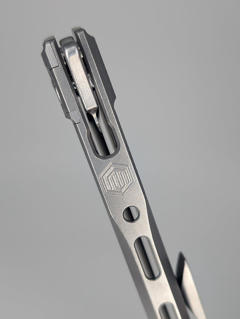 MachineWise Sonora Raw Ti (S90V | Titanium Bolster | Diamond Handle) Buttonlock Folding Knife #1378