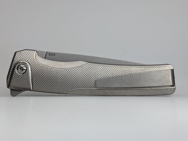 MachineWise Sonora Raw (S90V | Ti Bolster | Diamonds Handle) Button Lock Folding Knife #2215