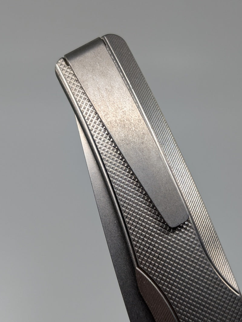 MachineWise Sonora Raw (S90V | Ti Bolster | Diamonds Handle) Button Lock Folding Knife #2215