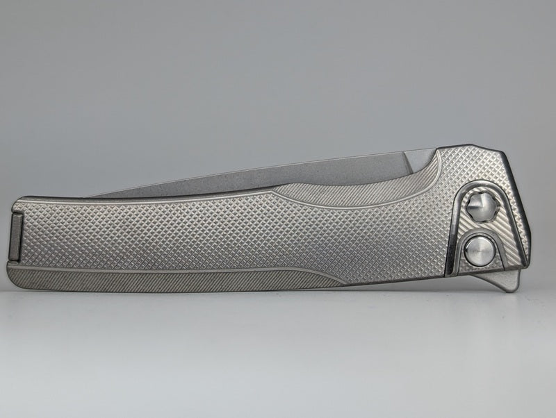 MachineWise Sonora Raw (S90V | Ti Bolster | Diamonds Handle) Button Lock Folding Knife #2215