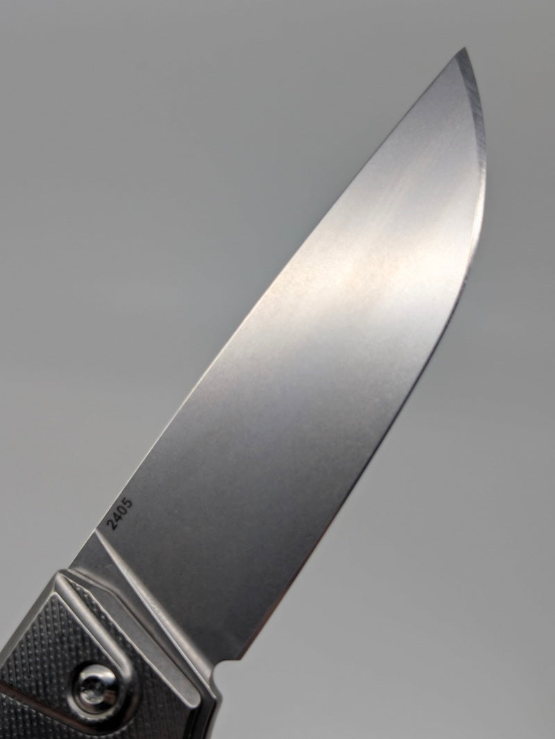 MachineWise Sonora Raw Ti (S90V | Ti Bolster | Diamonds Handle) Button Lock Folding Knife #2405 *BLEM*