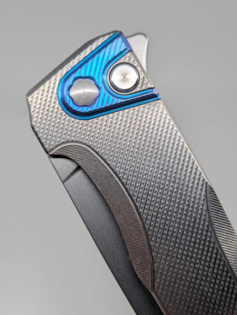 MachineWise Sonora Raw Ti (S90V | Ti Bolster | Diamonds Handle) Button Lock Folding Knife #2405 *BLEM*