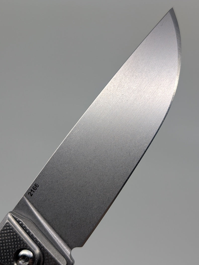 MachineWise Sonora Raw (S90V | Brass Bolster | Diamonds Handle) Button Lock Folding Knife #2166