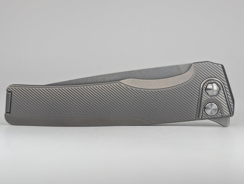 MachineWise Sonora Raw (S90V | Ti Bolster | Finestep Handle) Button Lock Folding Knife #2258