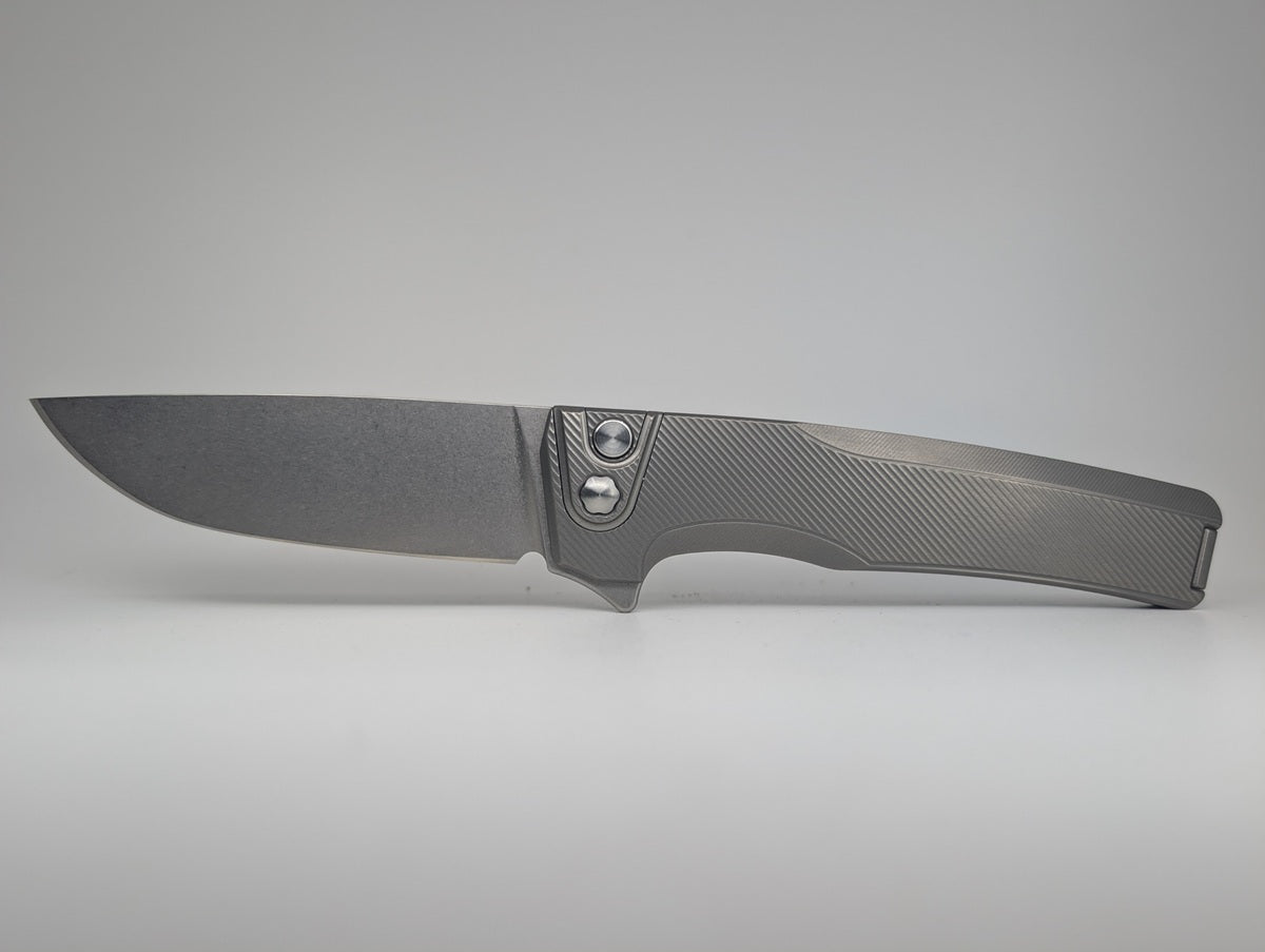 MachineWise Sonora Raw (S90V | Ti Bolster | Finestep Handle) Button Lock Folding Knife #2258