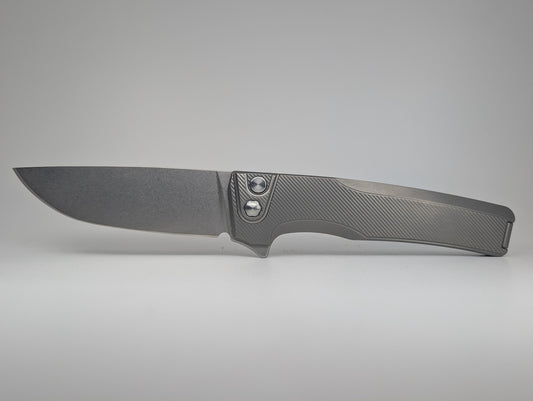 MachineWise Sonora Raw (S90V | Ti Bolster | Finestep Handle) Button Lock Folding Knife #2258