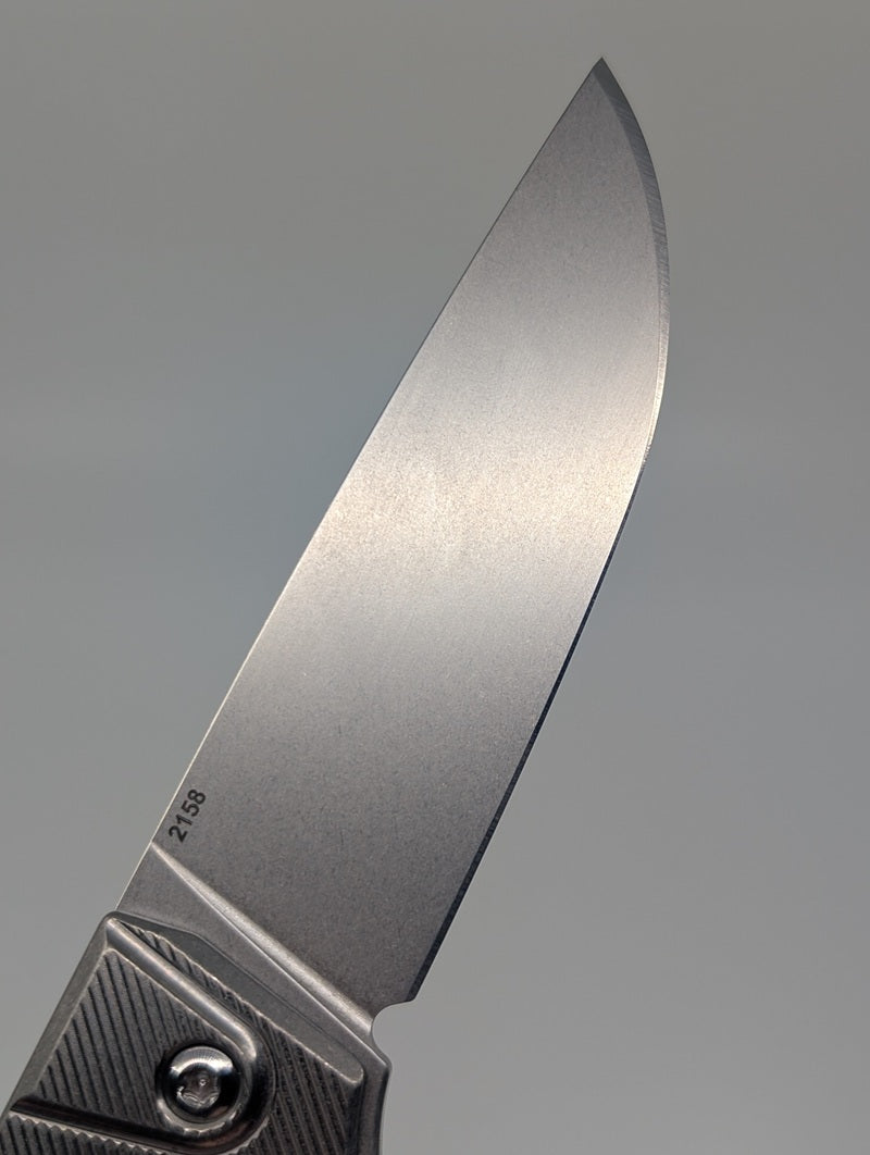 MachineWise Sonora Raw (S90V | Brass Bolster | Fine Step Handle Button Lock Folding Knife #2158