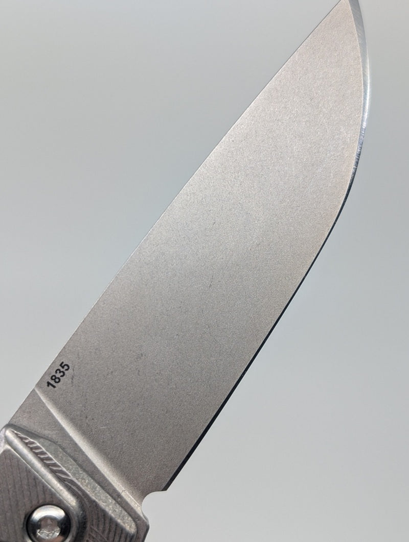 MachineWise Sonora Raw Ti ( S90V | Ti Bolster | Ripple )Integral Buttonlock Folding Knife #1835