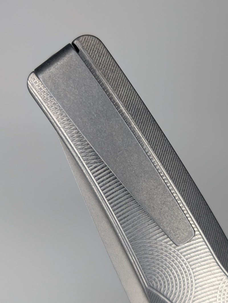 MachineWise Sonora Raw Ti ( S90V | Ti Bolster | Ripple )Integral Buttonlock Folding Knife #1835