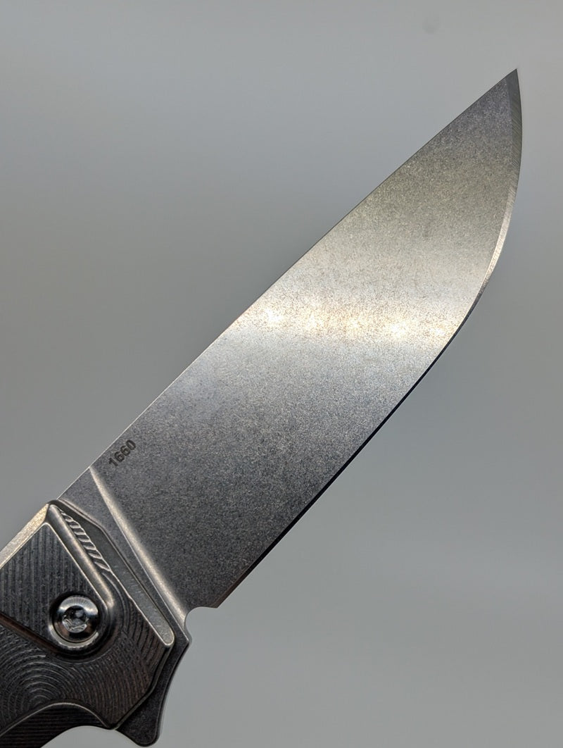 MachineWise Sonora Ripples Raw 1660 (S90V | Brass Bolster) Buttonlock Folding Knife