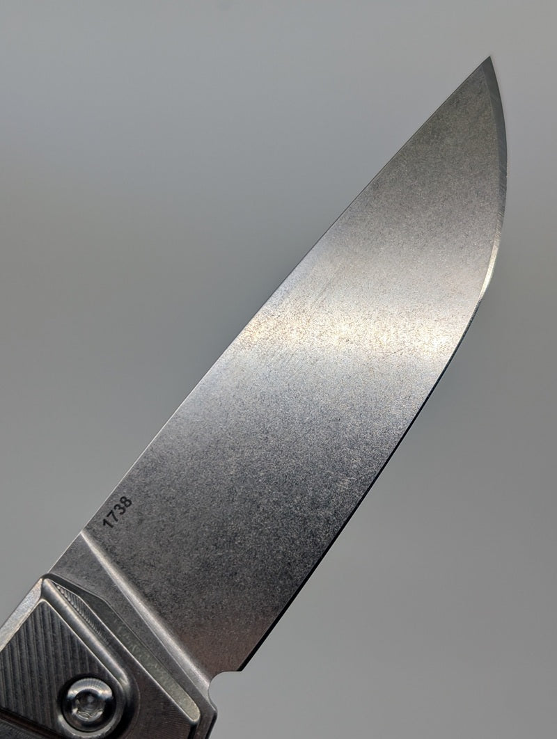 MachineWise Sonora Sun Ray Raw Ti ( S90V | Navi Ti Bolster) Integral Buttonlock Folding Knife #1738 *BLEM*