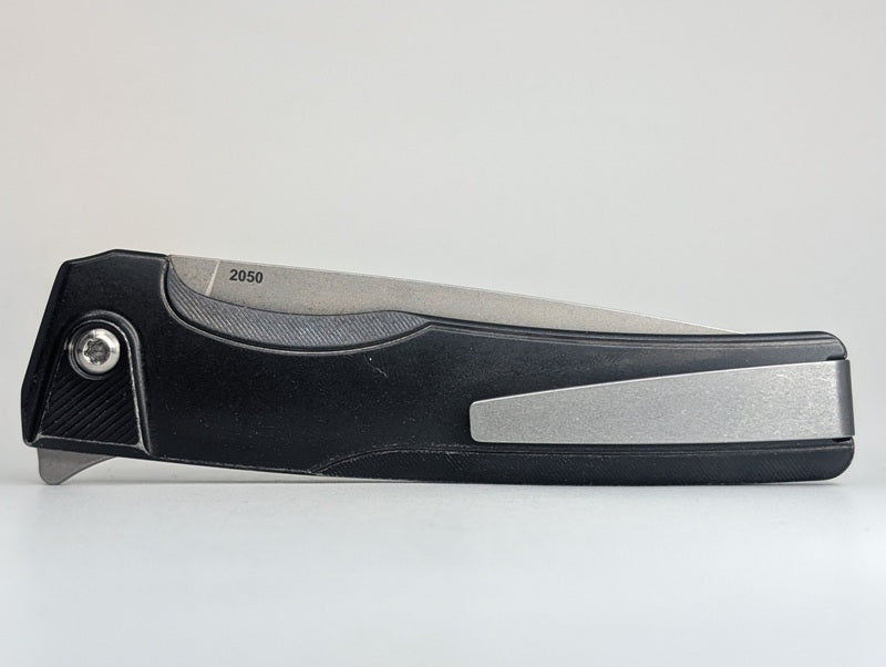 MachineWise Sonora Smooth DLC Black w/ Distress Titanium (S90V | Titanium Bolster) Button Lock Folding Knife #2050 *BLEM*