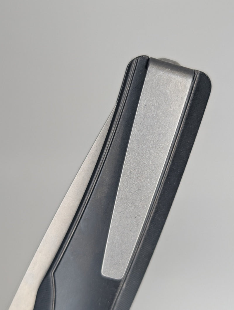 MachineWise Sonora Smooth DLC Black w/ Distress Titanium (S90V | Titanium Bolster) Button Lock Folding Knife #2050 *BLEM*