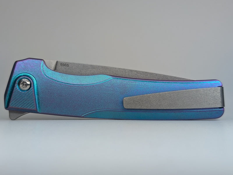 MachineWise Sonora Cotton Candy Ti ( S90V | Brass Bolster | (Smooth) Integral Buttonlock Folding Knife #1905