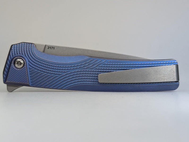 MachineWise Sonora Blurple (S90V | Ti Bolster | Streamline Handle) Button Lock Folding Knife #2171